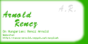 arnold rencz business card